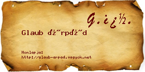 Glaub Árpád névjegykártya